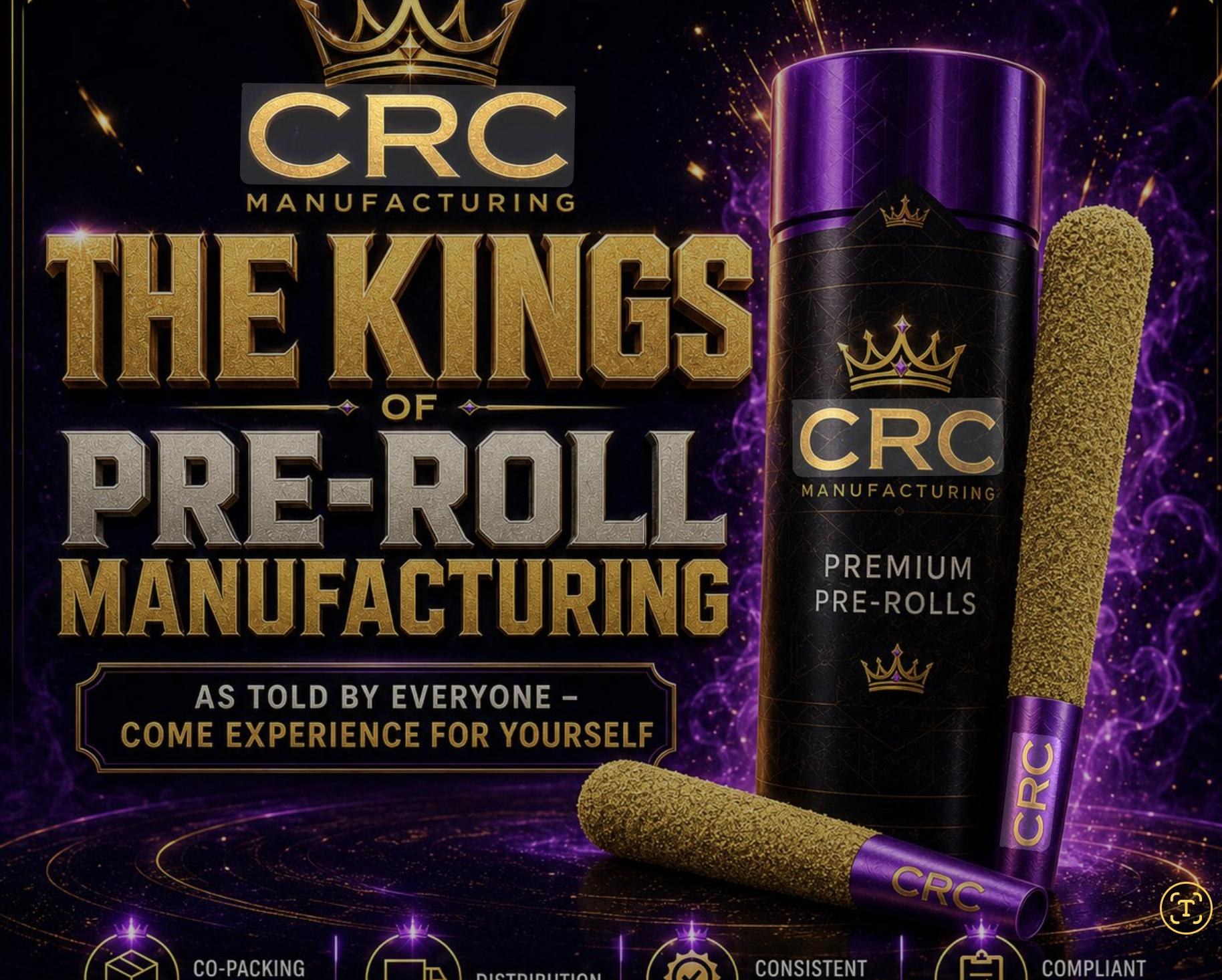 Kings of Pre-Roll graphic for CRC Manufacturing pre-roll production
